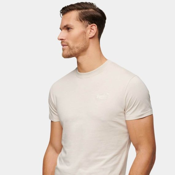 Superdry T-shirt M1011927A-1TC Essential Logo White Sand - T-Shirt  στο Bodyman