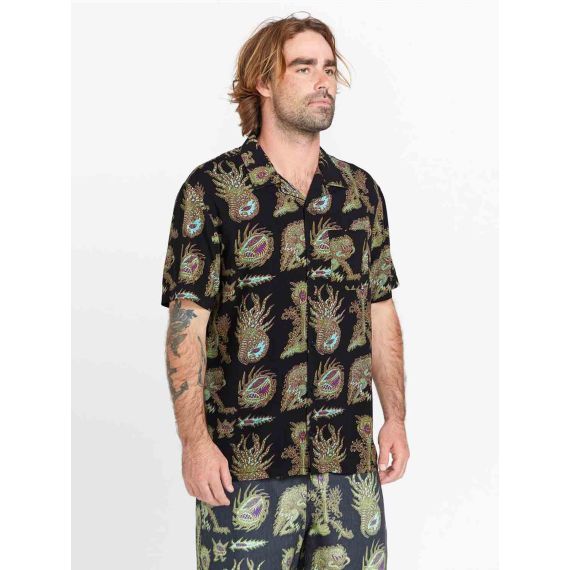 Volcom Shirt A0412409-BLK Tetsunori Black - Κοντομάνικα πουκάμισα στο Bodyman