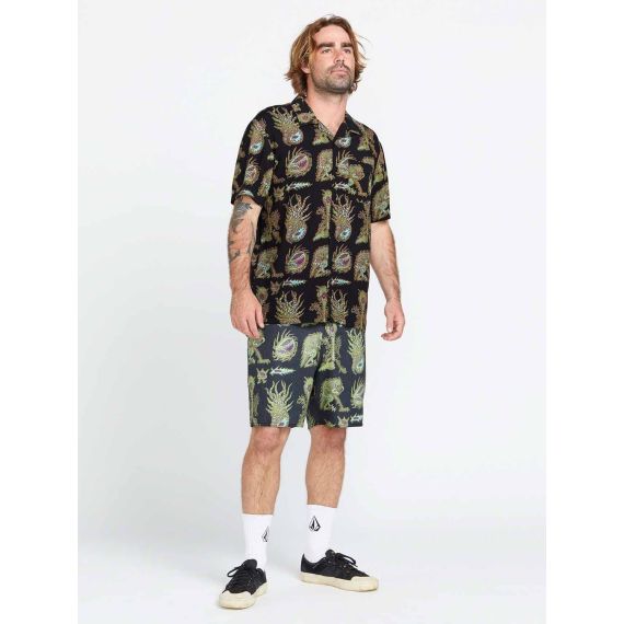 Volcom Shirt A0412409-BLK Tetsunori Black - Κοντομάνικα πουκάμισα στο Bodyman