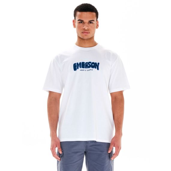 Emerson Ανδρική Βαμβακερή Μπλούζα Λευκή Straight Fit 241.EM33.05 - T-Shirt  στο Bodyman