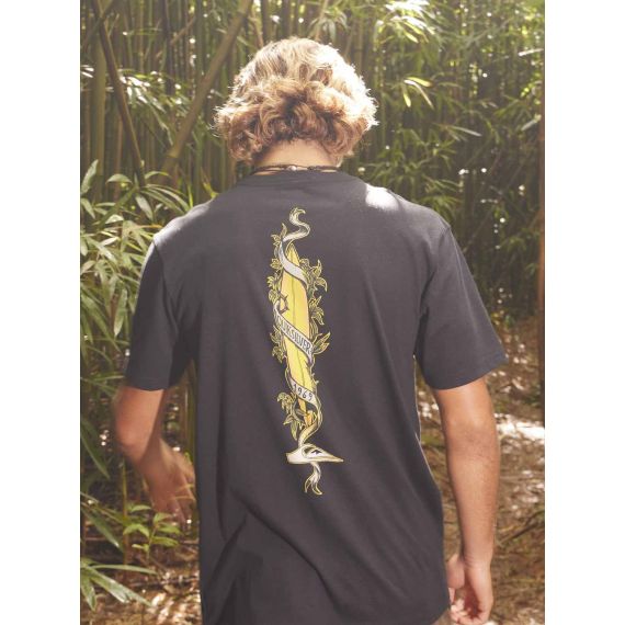 Quiksilver T-Shirt AQYZT09563-KVJ0 Step Up Mor Black - T-Shirt  στο Bodyman