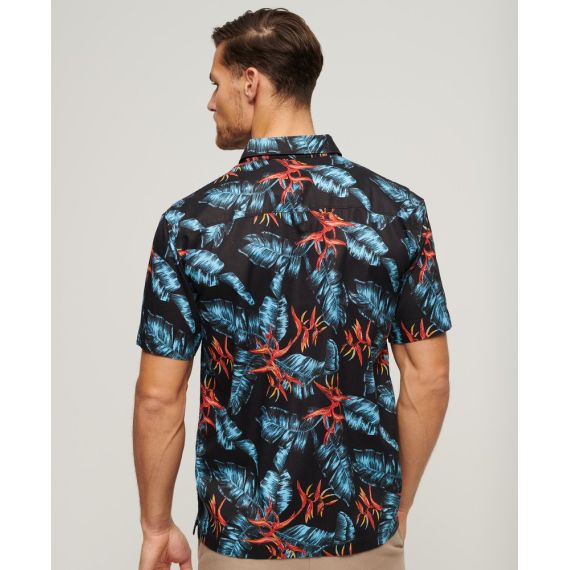 Superdry Ανδρικό Πουκάμισο Modal M4010353A-2BU Hawaiian Relaxed Fit Navy - Κοντομάνικα πουκάμισα στο Bodyman