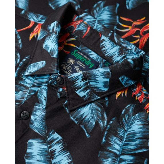 Superdry Ανδρικό Πουκάμισο Modal M4010353A-2BU Hawaiian Relaxed Fit Navy - Κοντομάνικα πουκάμισα στο Bodyman