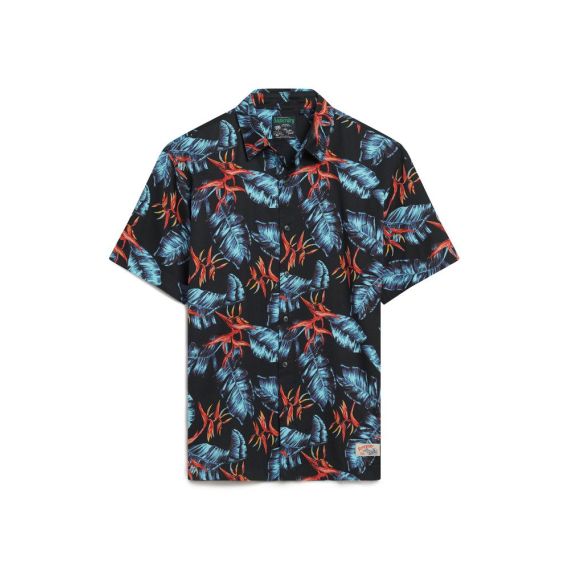 Superdry Ανδρικό Πουκάμισο Modal M4010353A-2BU Hawaiian Relaxed Fit Navy - Κοντομάνικα πουκάμισα στο Bodyman