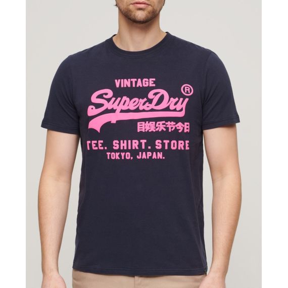 Superdry Ανδρική Μπλούζα Βαμβακερή M1011922A-00A NEON VL Navy Relaxed Fit - T-Shirt  στο Bodyman