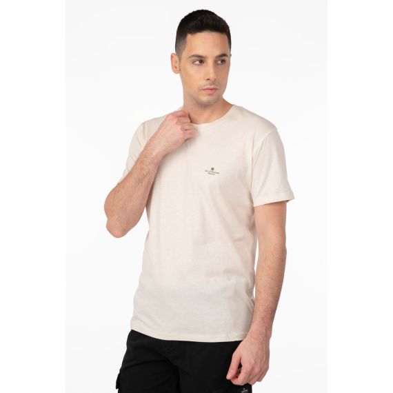 Rebase Ανδρική Μπλούζα  Βαμβακερή 241-RTS-287 Ecru - T-Shirt  στο Bodyman