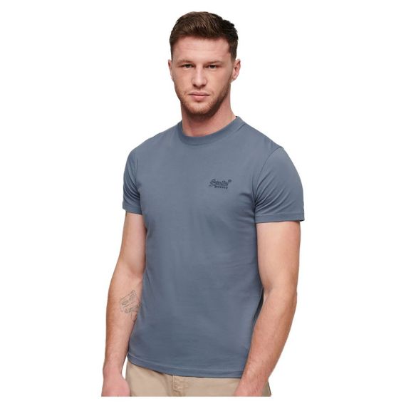 Superdry Ανδρική Μπλούζα M1011927A-3KQ Essential Logo Eclipse Slim Fit Blue - T-Shirt  στο Bodyman