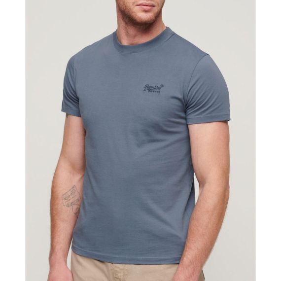 Superdry Ανδρική Μπλούζα M1011927A-3KQ Essential Logo Eclipse Slim Fit Blue - T-Shirt  στο Bodyman