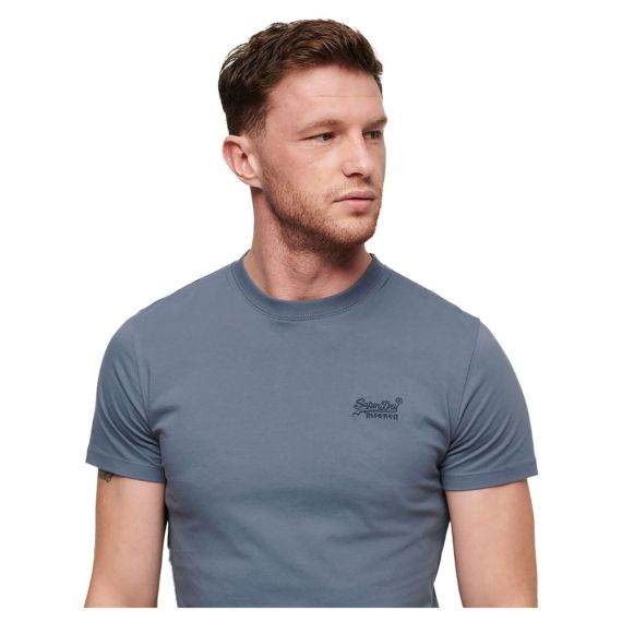 Superdry Ανδρική Μπλούζα M1011927A-3KQ Essential Logo Eclipse Slim Fit Blue - T-Shirt  στο Bodyman