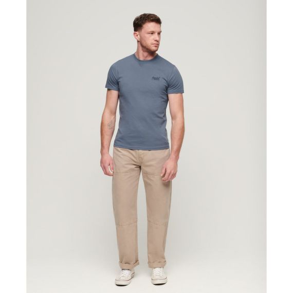 Superdry Ανδρική Μπλούζα M1011927A-3KQ Essential Logo Eclipse Slim Fit Blue - T-Shirt  στο Bodyman