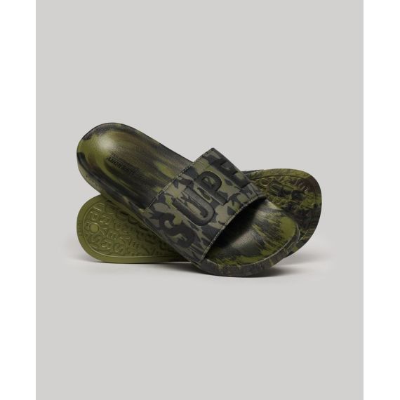 Superdry Σαγιονάρες Pool Slide MF310261A-3DL Core Vegan Camo Khaki - ΣΑΓΙΟΝΑΡΕΣ στο Bodyman