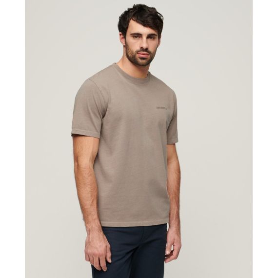 Superdry Ανδρική Μπλούζα Βαμβακερή M6010810A-1PC Overdyed  Loose Fit Beige - T-Shirt  στο Bodyman