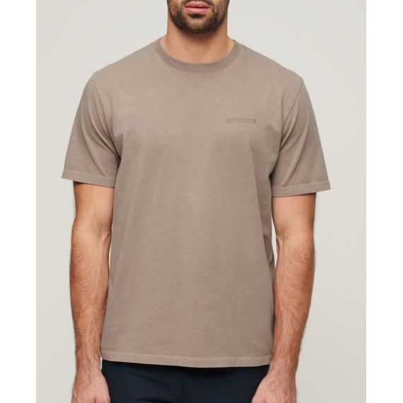 Superdry Ανδρική Μπλούζα Βαμβακερή M6010810A-1PC Overdyed  Loose Fit Beige - T-Shirt  στο Bodyman