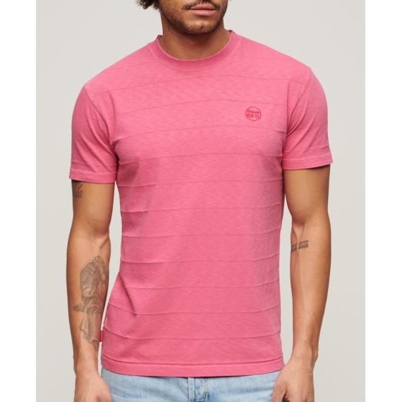 Superdry Ανδρικό T-shirt M1011570A-2LP Vintage Texture Tee Pink - T-Shirt  στο Bodyman