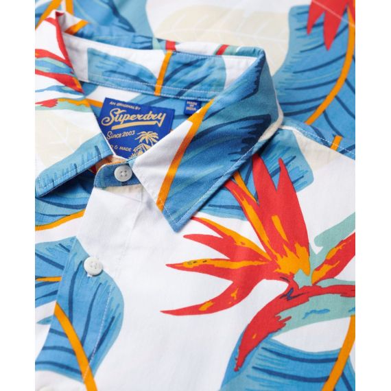 Superdry Ανδρικό Πουκάμισο Modal M4010353A-2BQ Hawaiian Relaxed Fit Optic - Κοντομάνικα πουκάμισα στο Bodyman