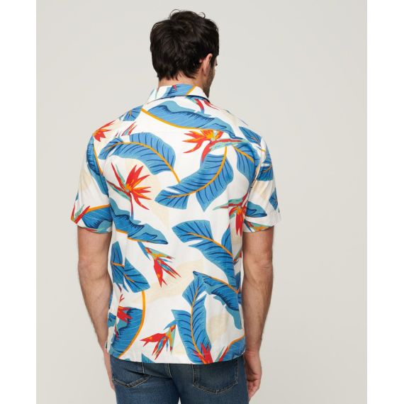 Superdry Ανδρικό Πουκάμισο Modal M4010353A-2BQ Hawaiian Relaxed Fit Optic - Κοντομάνικα πουκάμισα στο Bodyman