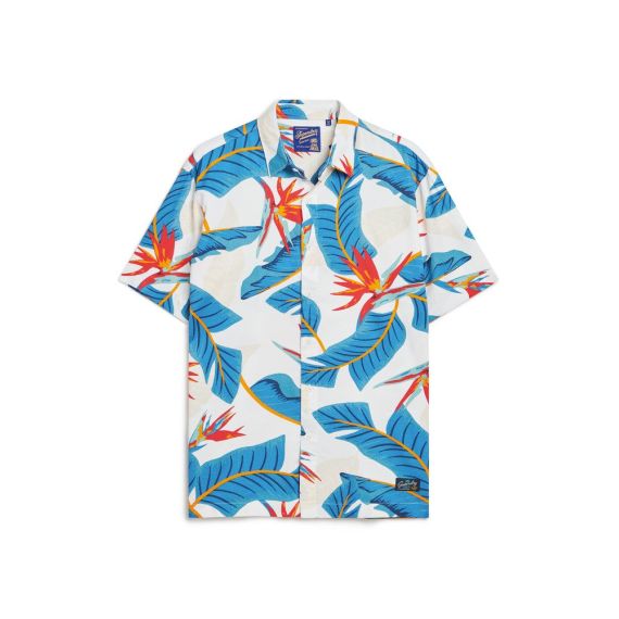 Superdry Ανδρικό Πουκάμισο Modal M4010353A-2BQ Hawaiian Relaxed Fit Optic - Κοντομάνικα πουκάμισα στο Bodyman