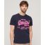 Superdry Ανδρική Μπλούζα Βαμβακερή M1011922A-00A NEON VL Navy Relaxed Fit - T-Shirt  στο Bodyman