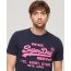 Superdry Ανδρική Μπλούζα Βαμβακερή M1011922A-00A NEON VL Navy Relaxed Fit - T-Shirt  στο Bodyman